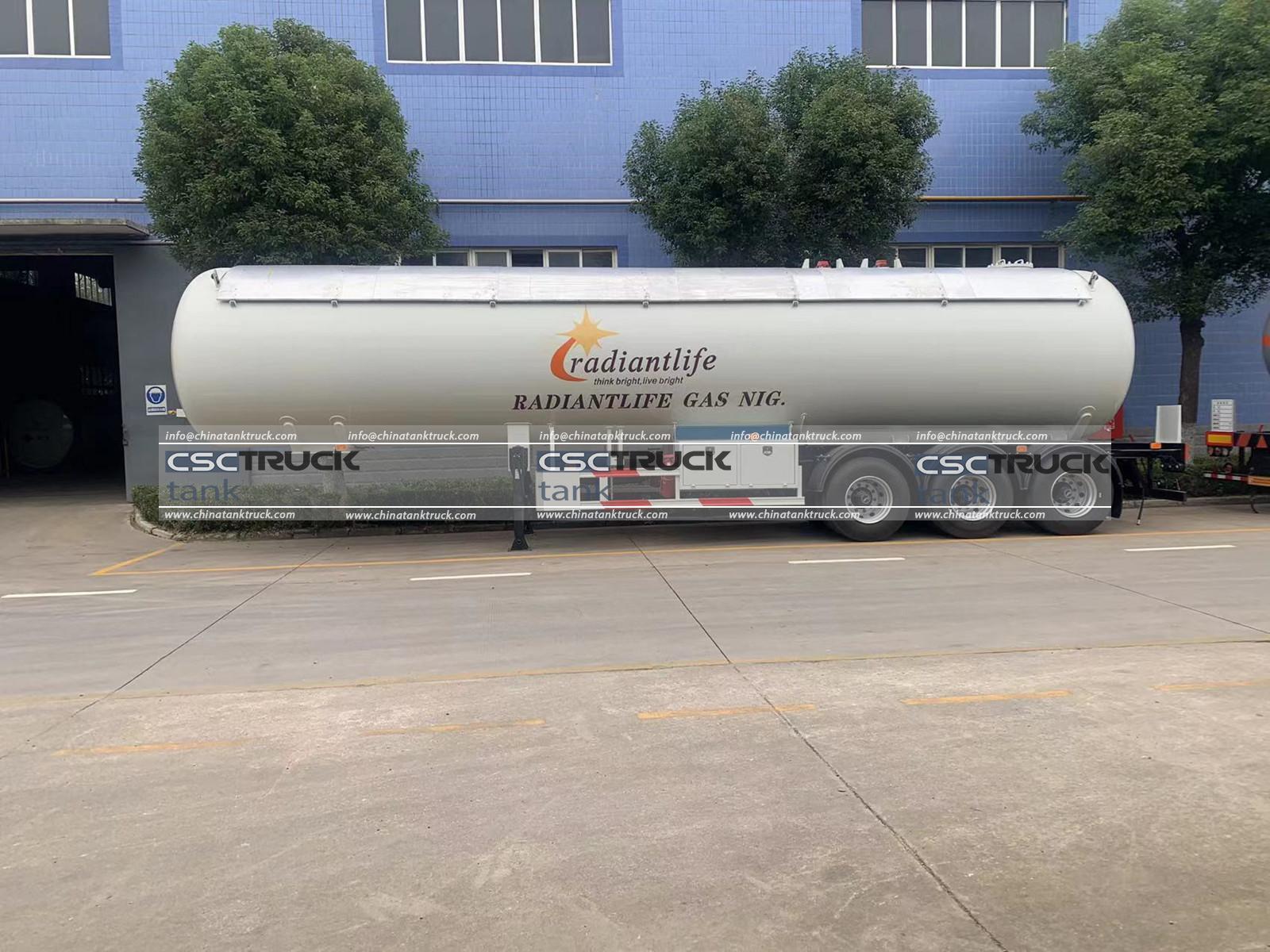 54 CBM 27 Ton LPG Propane Semi Trailer Tank