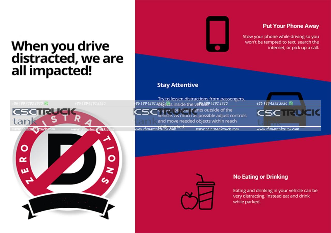 tank truck Stay Alert and Avoid Distractions